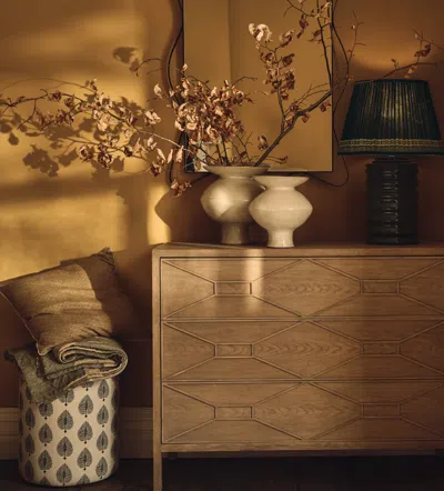 Oka Samena Ocellus Ottoman - Blue/natural