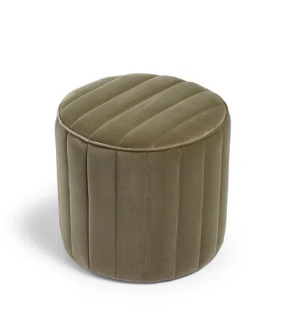 Oka Santorelli Velvet Ottoman - Lichen