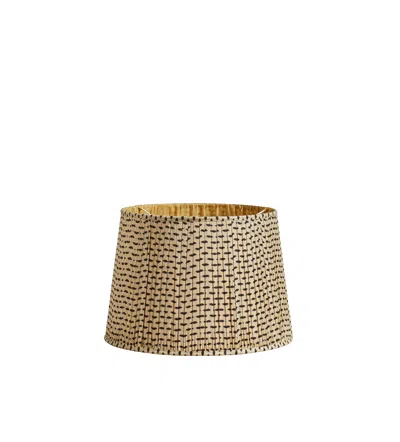 Oka Serigraph Silk Pleated Lampshade 35cm - Jet