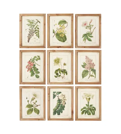 Oka Summer Garden Framed Prints - Set Of Nine - Brown