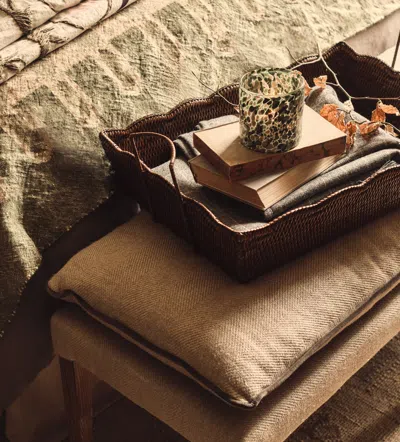 Oka Talasa Rectangular Rattan Basket - Antique Brown