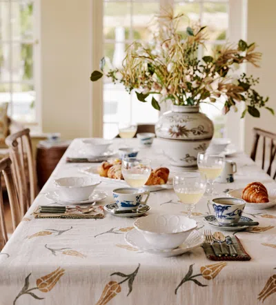 Oka Tulipe Tablecloth - Ochre In Multi