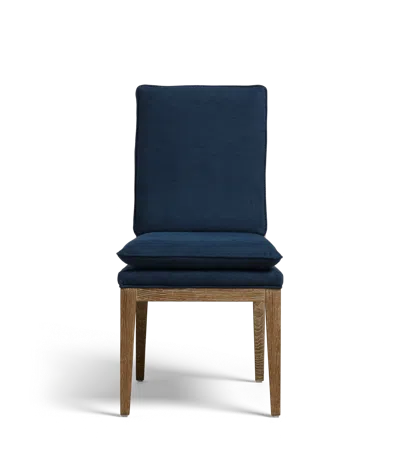 Oka Vasa Linen Dining Chair - Pure Navy In Blue