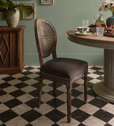 Oka Washakie Velvet Dining Chair - Truffle