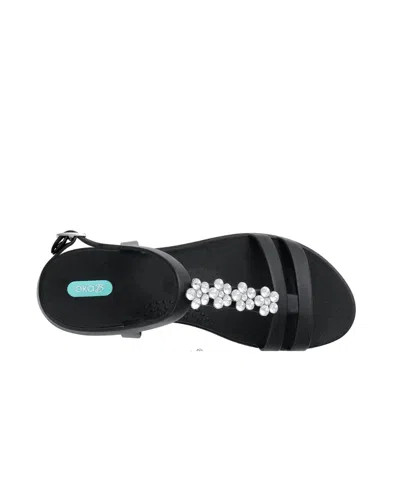 Oka-b Women's Tally Rhinestone Sandal In Licorice In Black