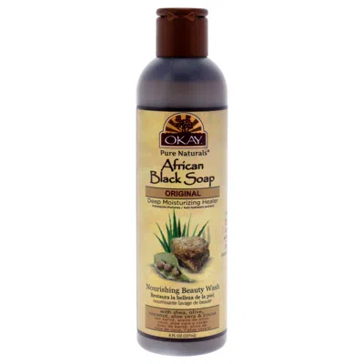 Okay African Black Liquid Soap By  For Unisex - 8 oz Soap In White