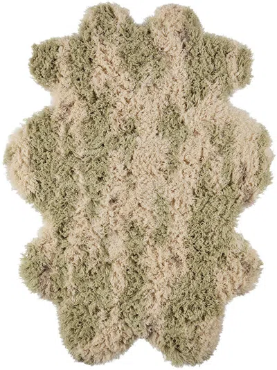 Okej Ssense Exclusive Green & Off-white Hide Rug In Pistachio