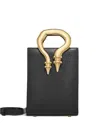 Okhtein Mini Patent Leather Sculpted-handle Tote Bag In Black