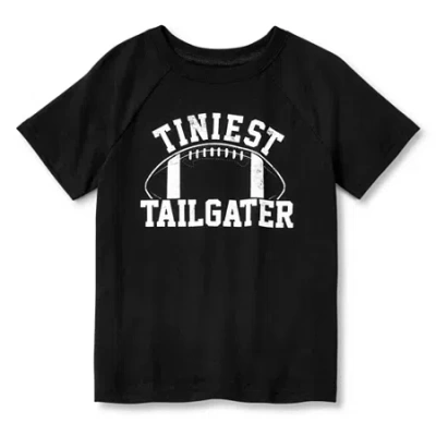 Okie Dokie Active Toddler & Little Boys Crew Neck Short Sleeve Regular Fit Graphic T-shirt In Black