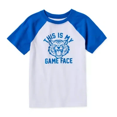 Okie Dokie Active Toddler & Little Boys Crew Neck Short Sleeve Regular Fit Graphic T-shirt In Blue