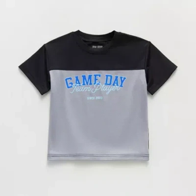 Okie Dokie Active Toddler & Little Boys Round Neck Short Sleeve Graphic T-shirt In Black