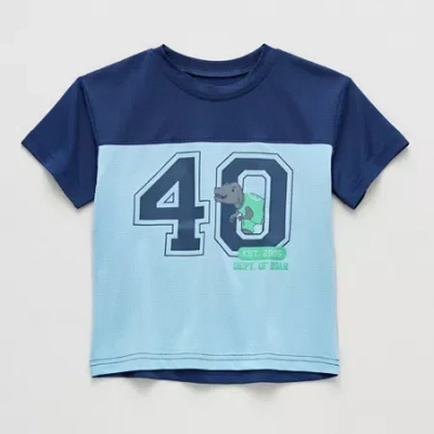 Okie Dokie Active Toddler & Little Boys Round Neck Short Sleeve Graphic T-shirt In Blue