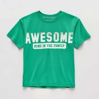 Okie Dokie Active Toddler & Little Boys Round Neck Short Sleeve Graphic T-shirt In Green
