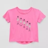 Okie Dokie Active Toddler & Little Girls Round Neck Short Sleeve Regular Fit Graphic T-shirt In Pink
