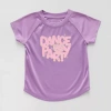 Okie Dokie Active Toddler & Little Girls Round Neck Short Sleeve Regular Fit Graphic T-shirt In Purple