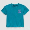 Okie Dokie Active Toddler & Little Girls Round Neck Short Sleeve Relaxed Fit Graphic T-shirt In Blue