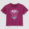 Okie Dokie Active Toddler & Little Girls Round Neck Short Sleeve Relaxed Fit Graphic T-shirt In Purple