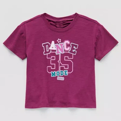 Okie Dokie Active Toddler & Little Girls Round Neck Short Sleeve Relaxed Fit Graphic T-shirt In Purple