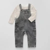 Okie Dokie Baby Boys 2-pc. Overall Set In White