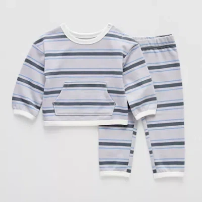 Okie Dokie Baby Boys 2-pc. Pant Set In Gray