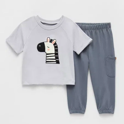 Okie Dokie Baby Boys 2-pc. Pant Set In Gray