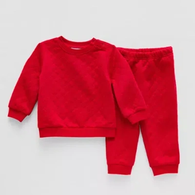 Okie Dokie Baby Boys 2-pc. Pant Set In Red