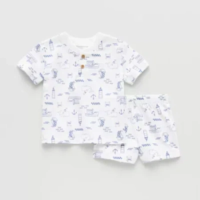 Okie Dokie Baby Boys 2-pc. Short Set In Gray