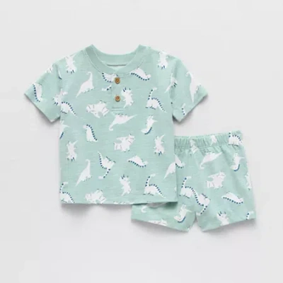 Okie Dokie Baby Boys 2-pc. Short Set In Green
