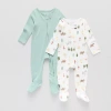 Okie Dokie Baby Boys 2-pc. Sleep And Play In Green