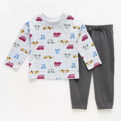 Okie Dokie Baby Boys 2-pc. Pant Set In Gray