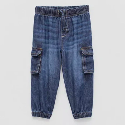 Okie Dokie Baby Boys Adjustable Waist Skinny Fit Jogger Denim Jean In Blue
