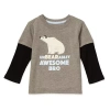 Okie Dokie Baby Boys Crew Neck Long Sleeve Regular Fit Graphic T-shirt In Gray