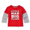 Okie Dokie Baby Boys Crew Neck Long Sleeve Regular Fit Graphic T-shirt In Red