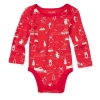 Okie Dokie Baby Boys Crew Neck Long Sleeve Rib Bodysuit In Red