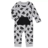 Okie Dokie Baby Boys Crew Neck Long Sleeve Rib Jumpsuit In Gray