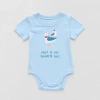 Okie Dokie Baby Boys Crew Neck Short Sleeve Bodysuit In Blue