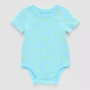 Okie Dokie Baby Boys Crew Neck Short Sleeve Bodysuit In Blue
