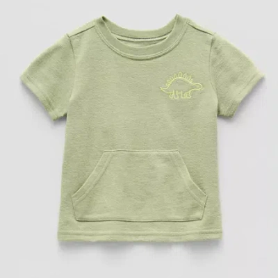 Okie Dokie Baby Boys Crew Neck Short Sleeve Embroidered T-shirt In Green