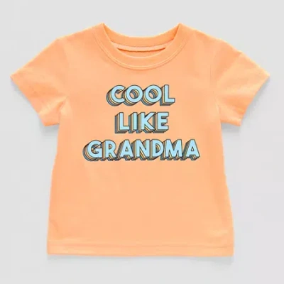 Okie Dokie Baby Boys Crew Neck Short Sleeve Graphic T-shirt In Orange