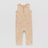 Okie Dokie Baby Boys Crew Neck Sleeveless Jumpsuit In Sand
