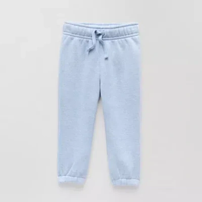 Okie Dokie Baby Boys Cuffed Regular Fit Fleece Pull-on Pant In Blue