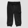 Okie Dokie Baby Boys Cuffed Regular Fit Jogger Pant In Black