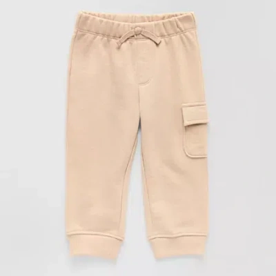 Okie Dokie Baby Boys Cuffed Regular Fit Jogger Pant In Sand