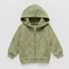 Okie Dokie Baby Boys Fleece Hooded Lightweight Jacket In Green