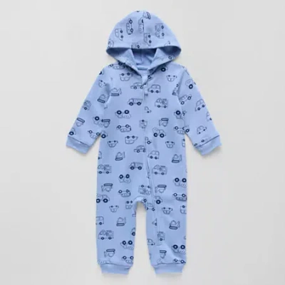 Okie Dokie Baby Boys Long Sleeve Jumpsuit In Blue