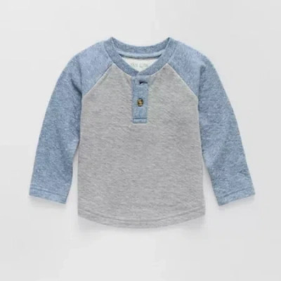 Okie Dokie Baby Boys Long Sleeve Regular Fit Henley Shirt In Gray