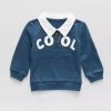 Okie Dokie Baby Boys Long Sleeve Sweatshirt In Blue