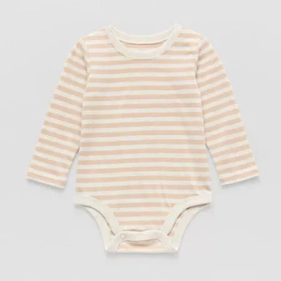 Okie Dokie Baby Boys Round Neck Long Sleeve Bodysuit In Brown