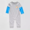 Okie Dokie Baby Boys Round Neck Long Sleeve Jumpsuit In Gray