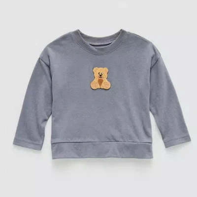Okie Dokie Baby Boys Round Neck Long Sleeve Regular Fit Graphic T-shirt In Gray